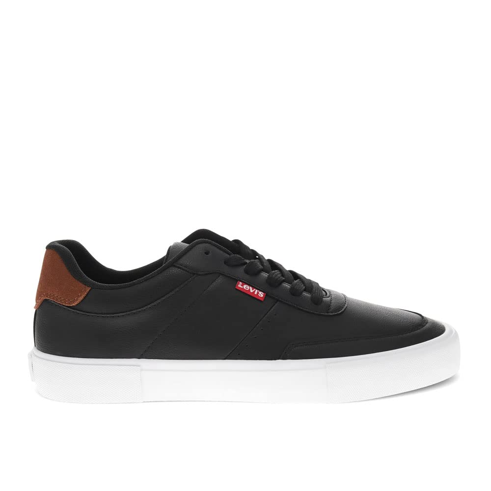 Levi's Mens Munro NM Vegan Synthetic Leather Casual Lace Up Sneaker Shoe, Black/Tan