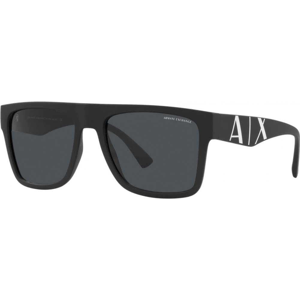 Armani Exchange Lentes de Sol Rectangulares para Hombre (55 mm / Negro Mate)