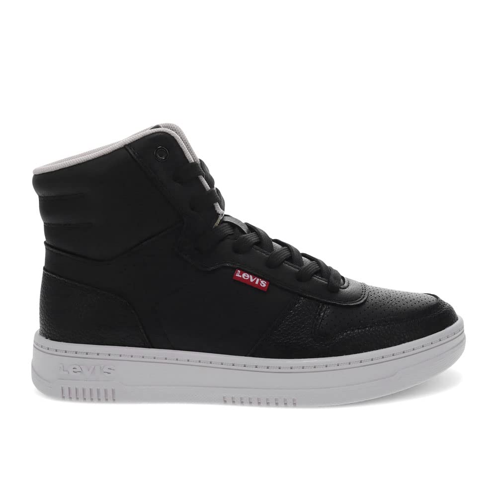 Levi's Womens Drive Hi Synthetic Leather Casual Hightop Sneaker Shoe, Black