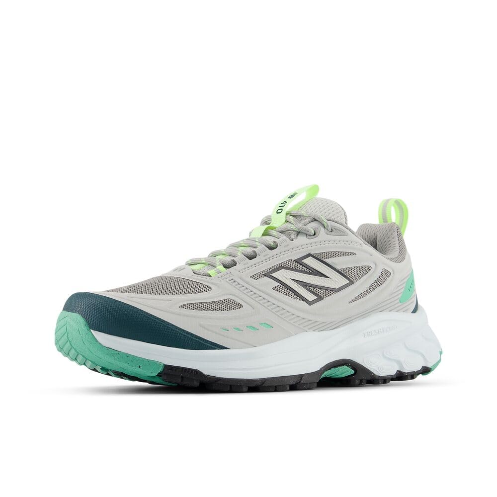 New Balance Women's Fresh Foam 410v9 Trail Running Shoe, Raincloud/Medusa Green