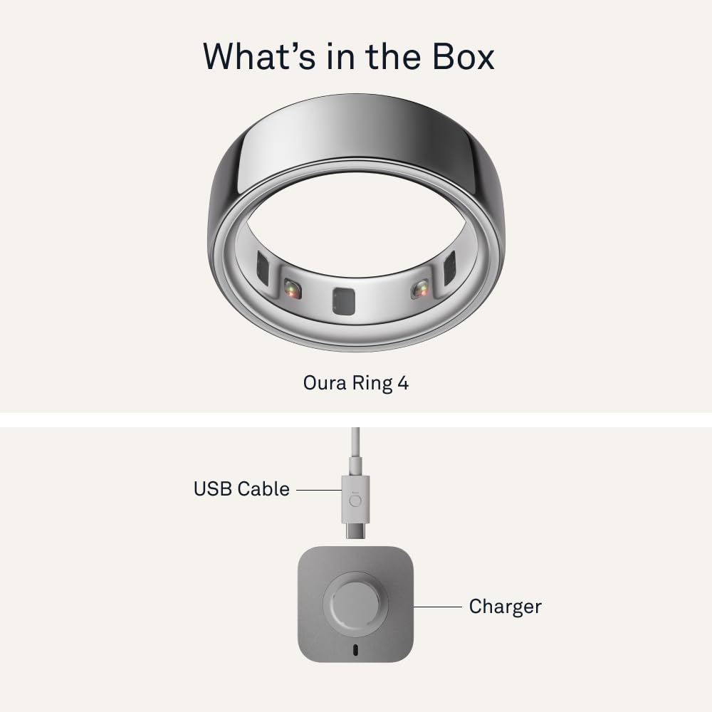 Oura Ring 4 Anillo Inteligente (Plata / Talla 8)