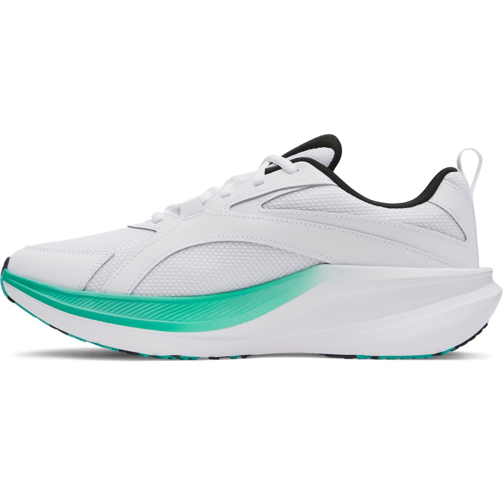 Under Armour Men's Charged+ Assert 11 Running Shoe, (101) White/Black/Green Mode, US