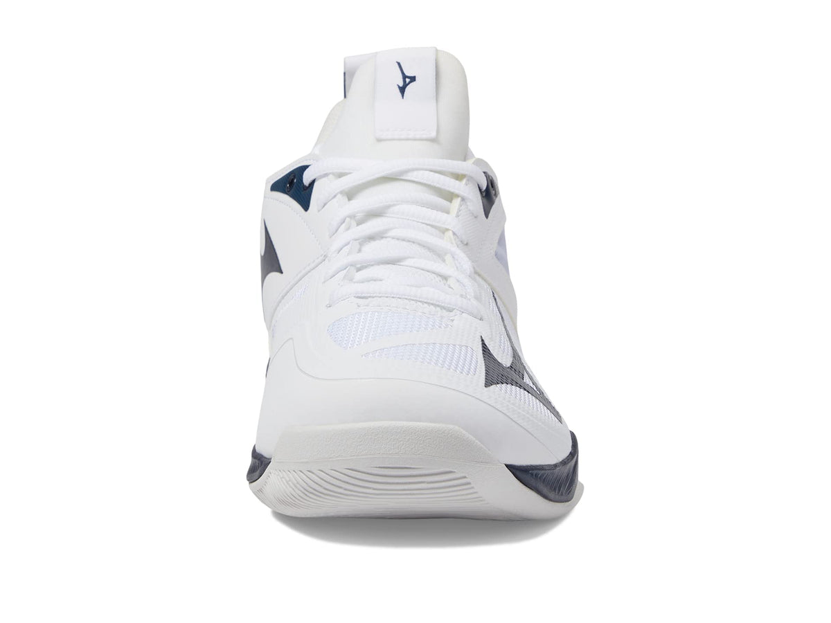Mizuno Women's Wave Dimension Volleyball Shoe, White-Navy