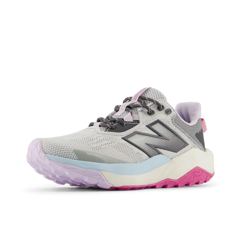 New Balance Women's DynaSoft Nitrel V6 Trail Running Shoe, Grey Matter/Magnet/Real Pink