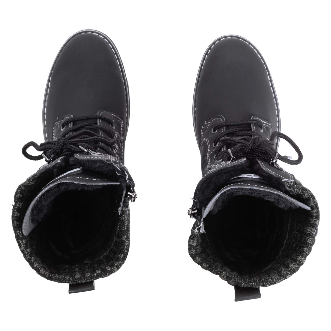 POLAR Womens Winter Thermal Snow Outdoor Warm Mid Calf Waterproof Durable Boot - Black