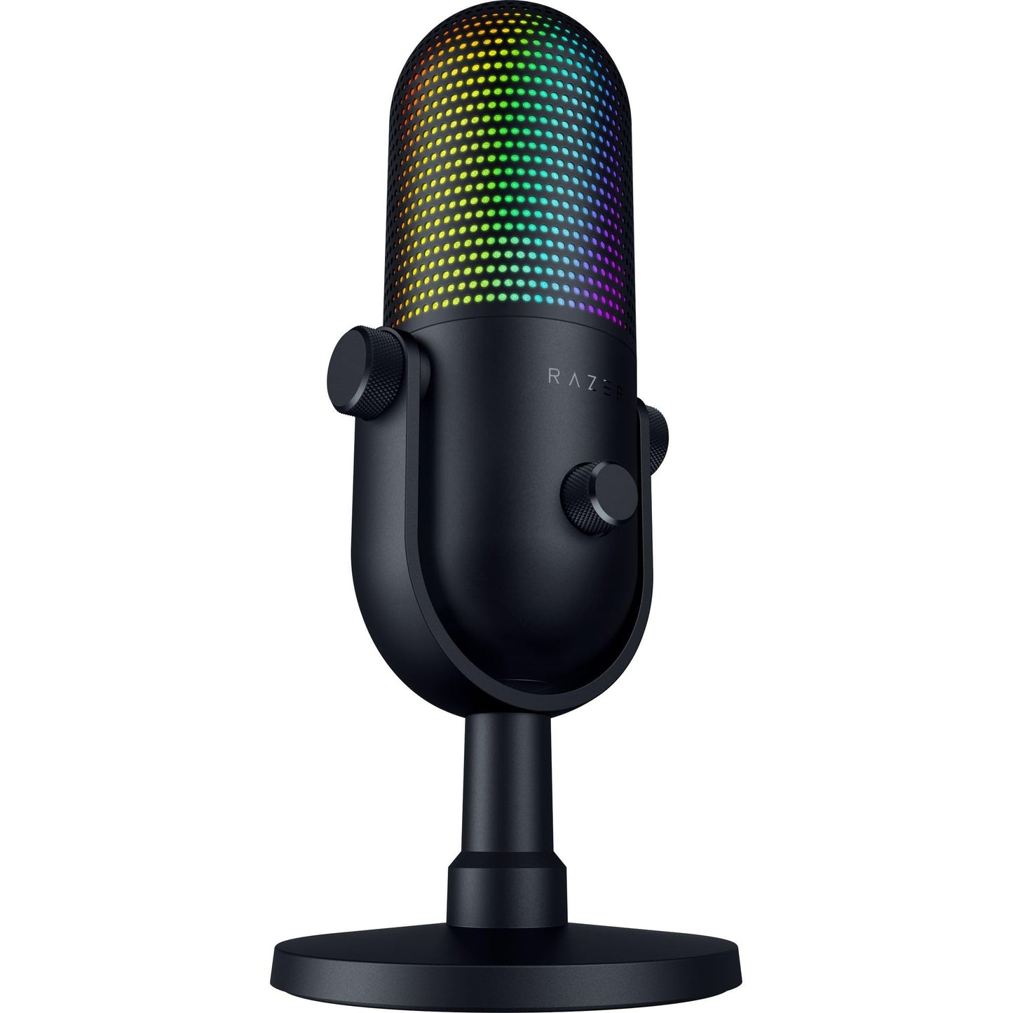 Razer Seiren V3 Chroma RGB USB Microphone: Stream & Game Reactive Lighting - Tap-to-Mute Sensor - Condenser Mic - Digital Gain Limiter & Shock Absorber - PC, Discord, OBS Studio, XSplit - Black
