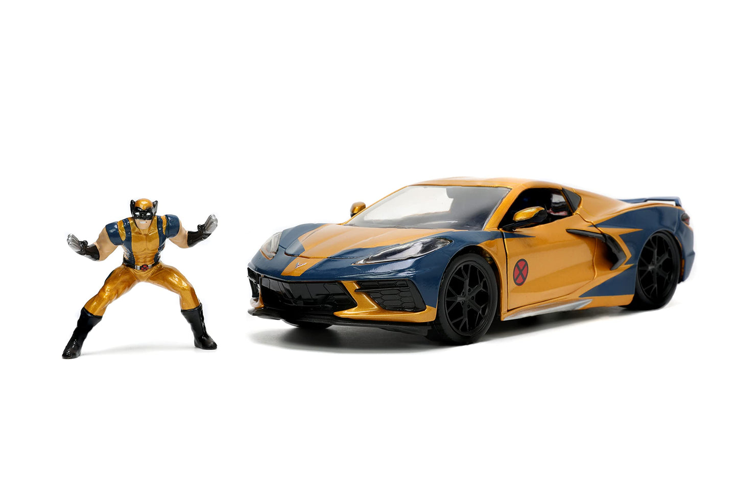 Jada Toys Marvel Wolverine X-Men 1:24 2020 Chevy Corvette Die-Cast Car with 2.75" Wolverine Figure