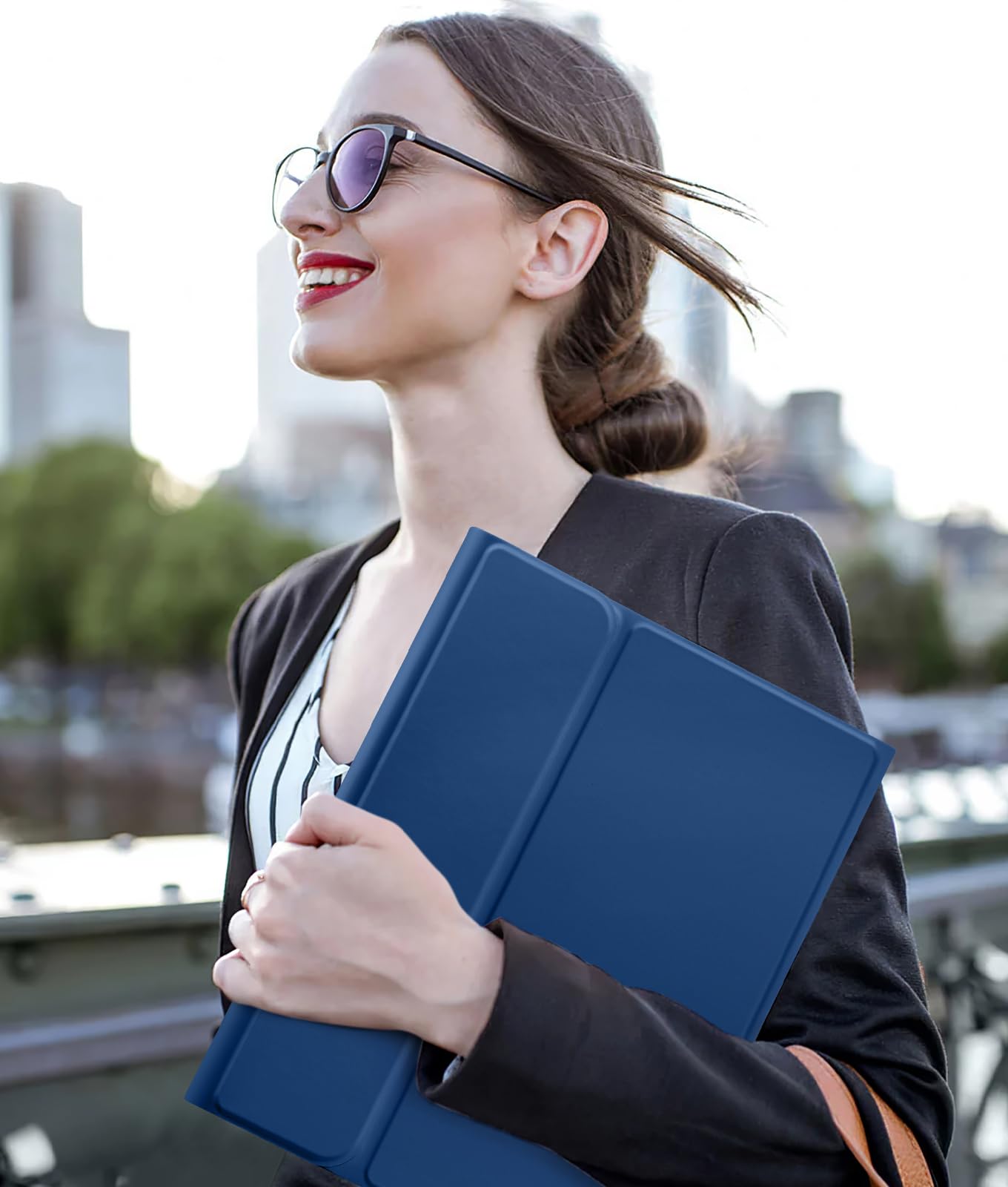 Harvopu Funda con Teclado para iPad 11ª/10ª Gen (Azul Marino)