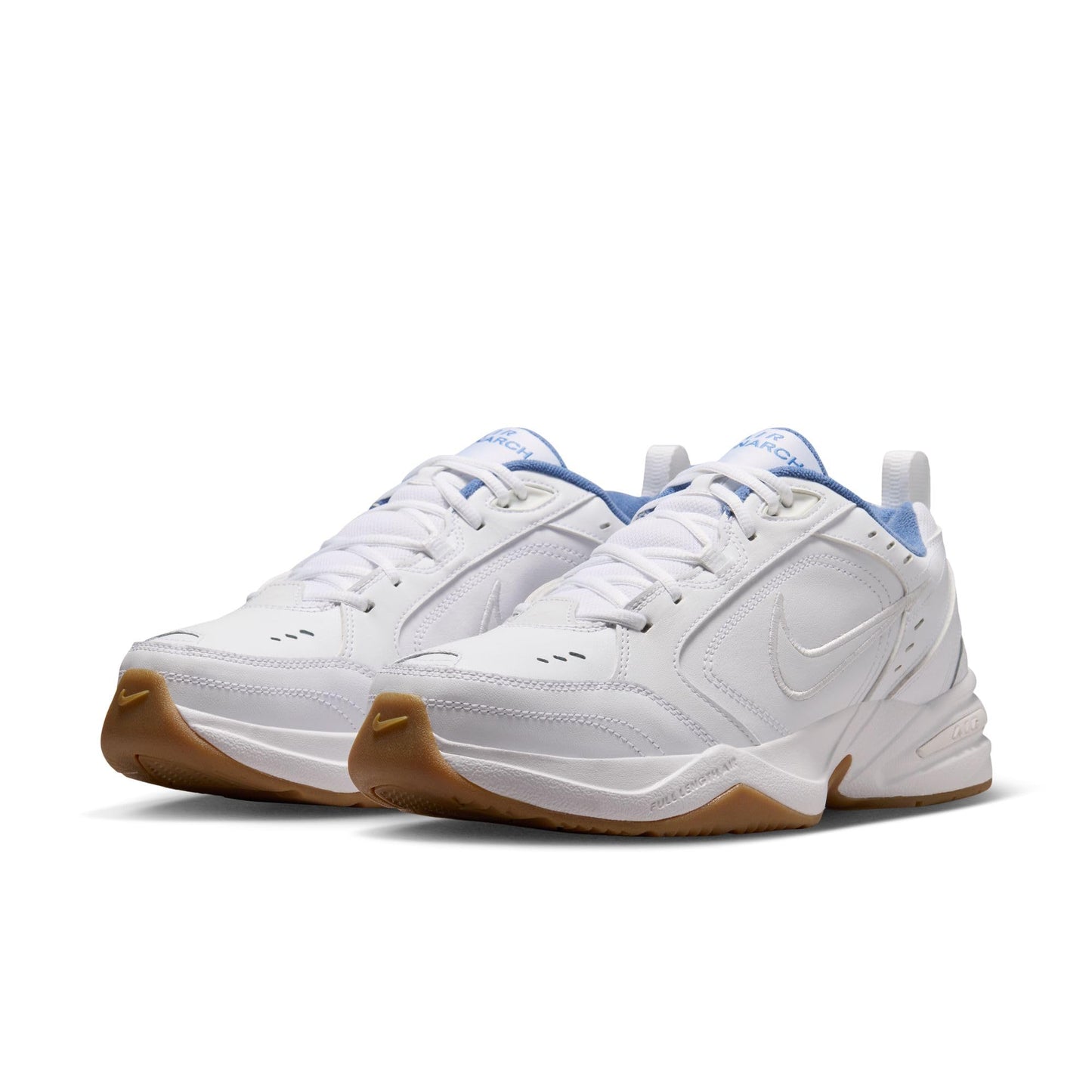 Nike Men's Air Monarch IV Workout Shoes, White/White-Indigo Storm-Gum Light Brown