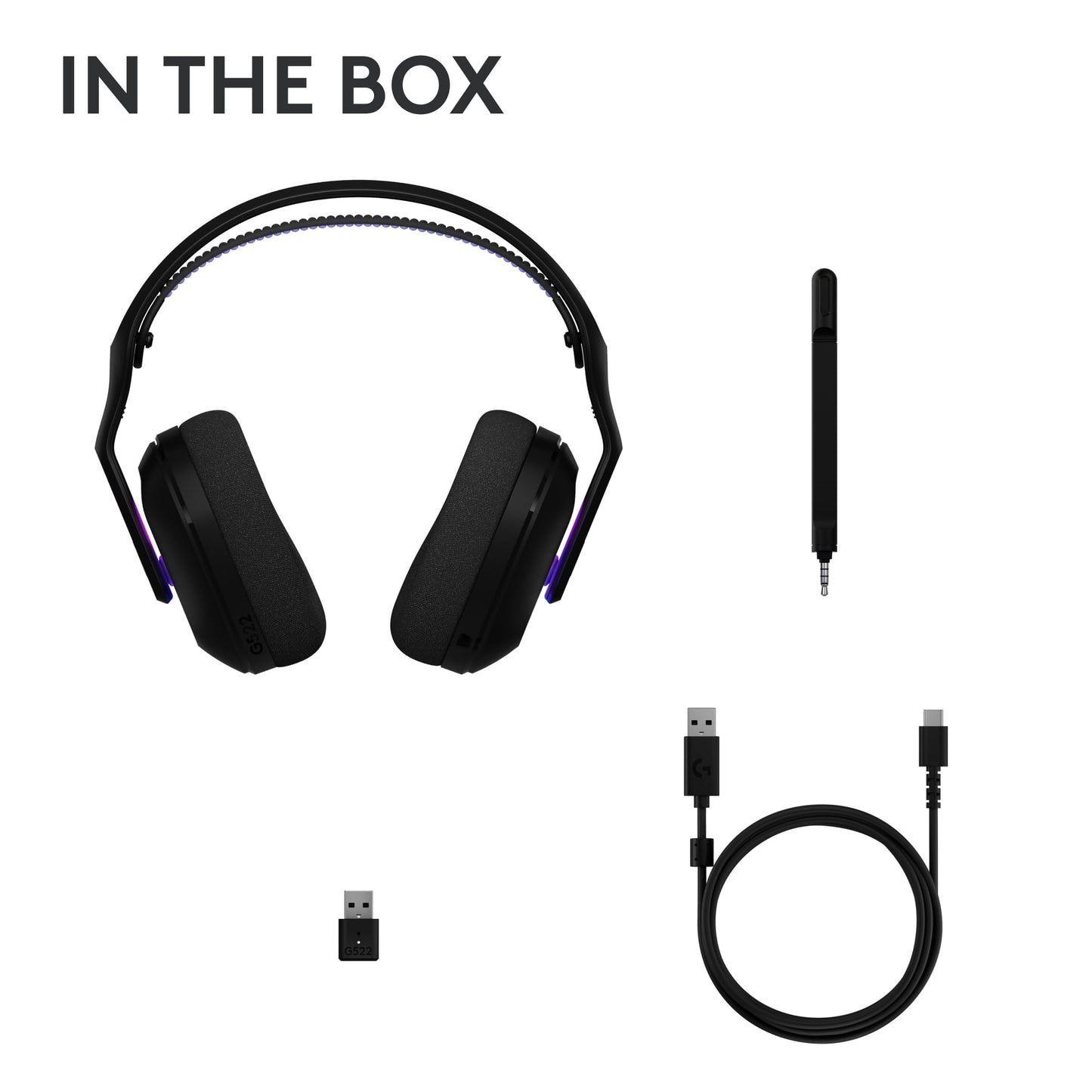 Logitech G522 Lightspeed Wireless Gaming Headset, Full-Band Mic, Advanced Audio, Tri-Connect (Lightspeed, Bluetooth, USB A to C), LIGHTSYNC RGB, for PC & Nintendo Switch/Switch 2 – Black