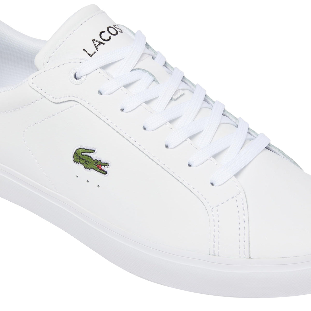 Lacoste Men's Powercourt Leather Sneakers, White/Black