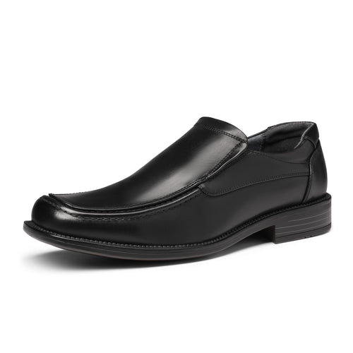 Bruno Marc Men's Goldman-02 Slip on Leather Lined Square Toe Dress Loafers Shoes for Casual Weekend Formal Work, Black, GOLDMAN