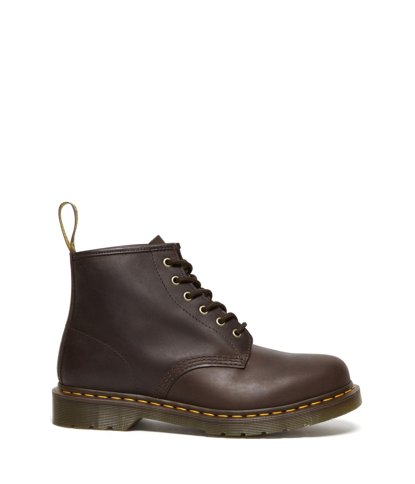 Dr. Martens Unisex 101 6 Eye Leather Boot, Dark Brown Crazy Horse