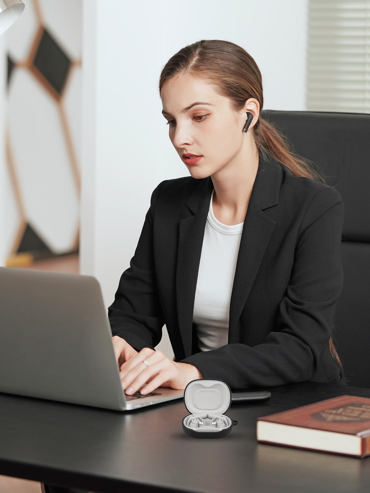 BOVUGAC Funda de Silicona para Auriculares JBL Sense PRO (Negro)