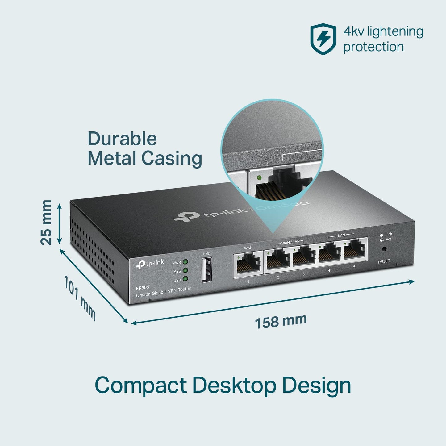 TP-Link ER605 V2 Enrutador Gigabit VPN con Cable