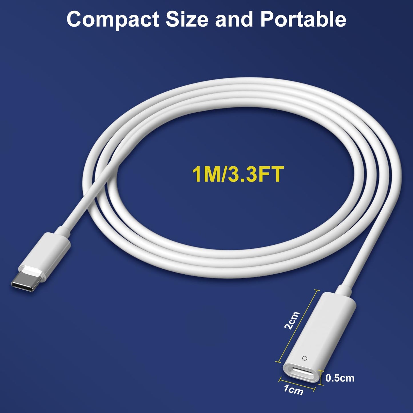Cable Adaptador de Carga USB-C para Apple Pencil 1ª Generación (3.3 FT)