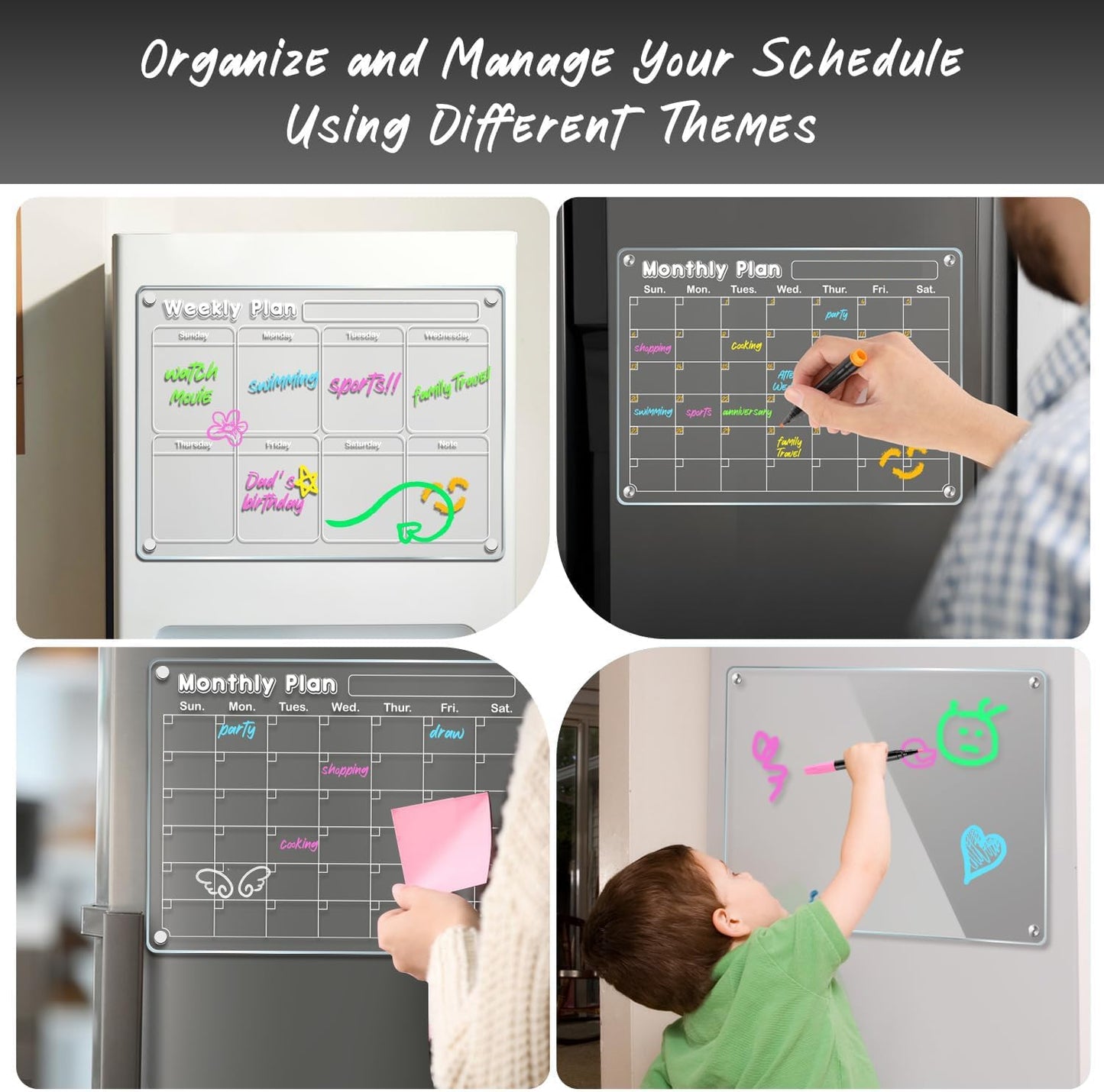 DIYMAG Calendario Magnético para Refrigerador (4 Piezas)