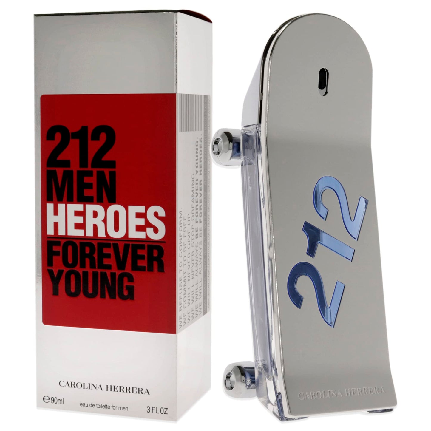 Carolina Herrera 212 Heroes Forever Young EDT para Hombre (3 oz)