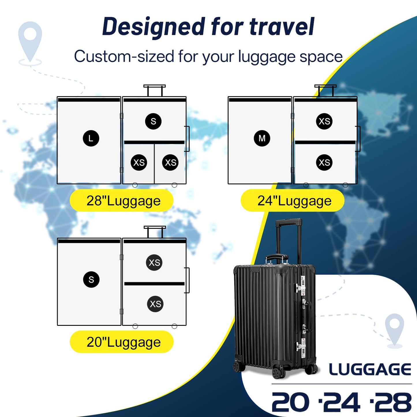 UPGOGO Bolsas de Vacío de Viaje para Equipaje con Bomba Eléctrica (Paquete Combo de 9)
