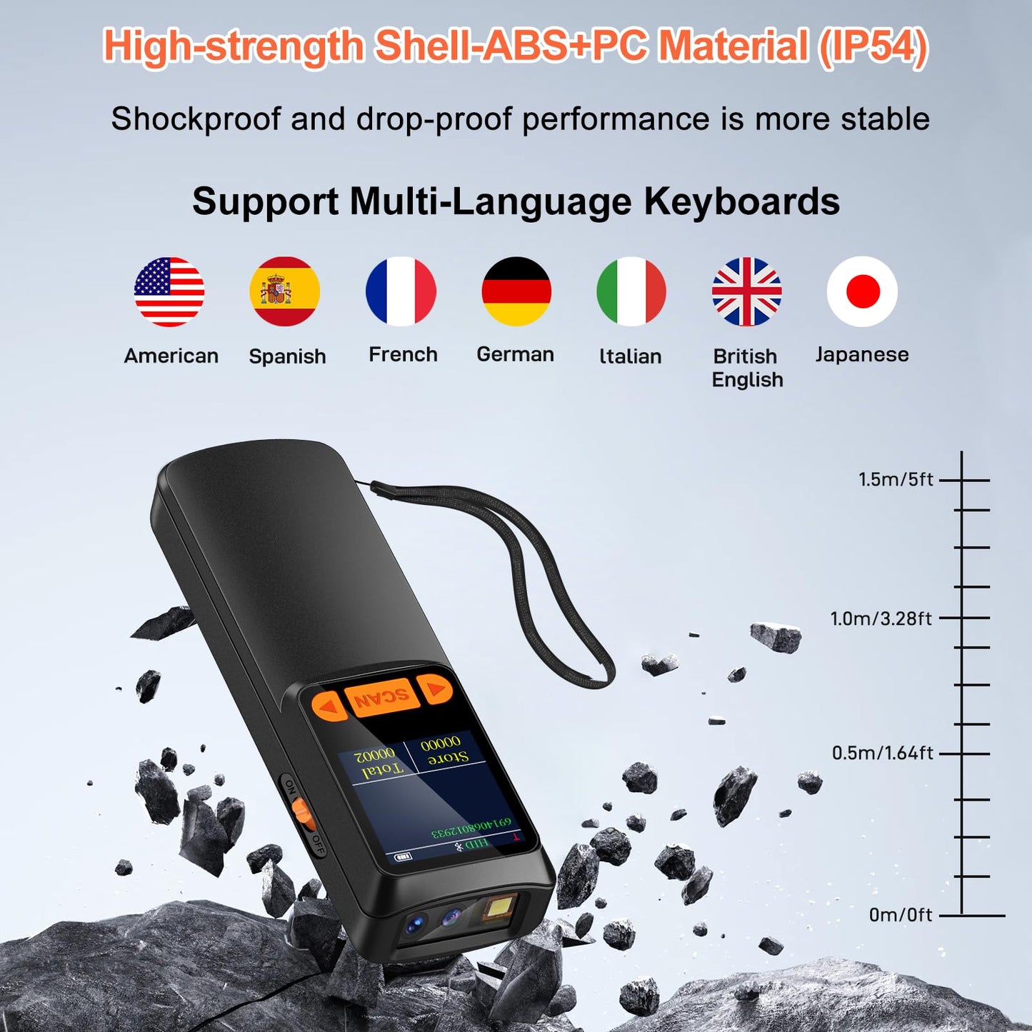 KUIIYER Mini Escáner de Códigos de Barras Bluetooth 2D/QR/1D (Portátil)