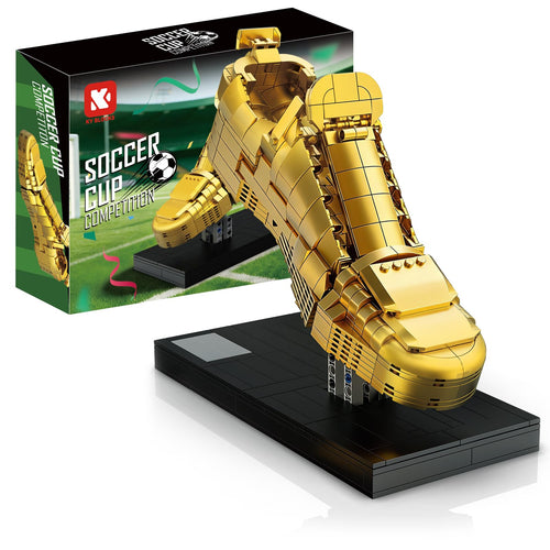 Lovinkiki Set de Bloques de Construcción de Bota de Fútbol Dorada (573 Piezas)