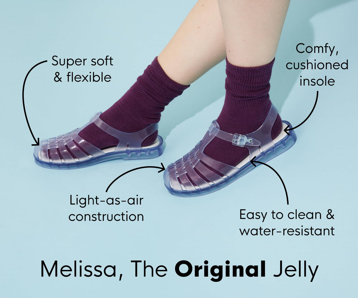 Melissa Possession Jelly Sandals for Women - The Original Jelly Shoes, Fisherman's Sandals with Adjustable Strap and Side Buckle, Pearly Blue