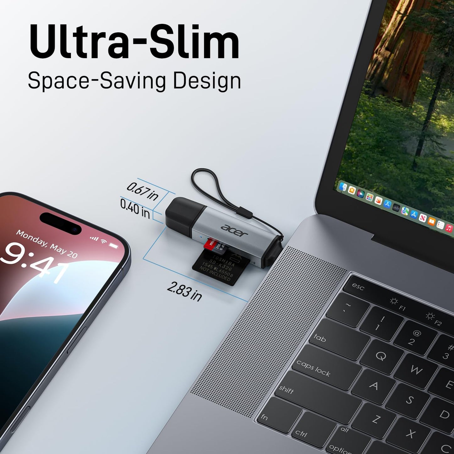 acer Lector de Tarjetas SD USB C de Doble Ranura