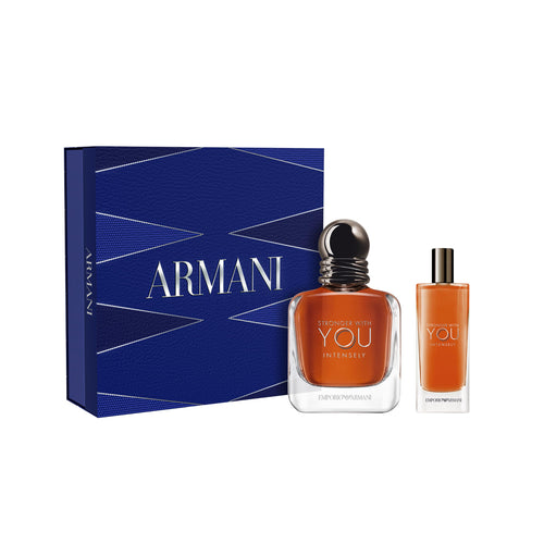 Armani Beauty Set Stronger With You Intensely de 2 Piezas para Hombre (1 Fl Oz y 0.5 Fl Oz)