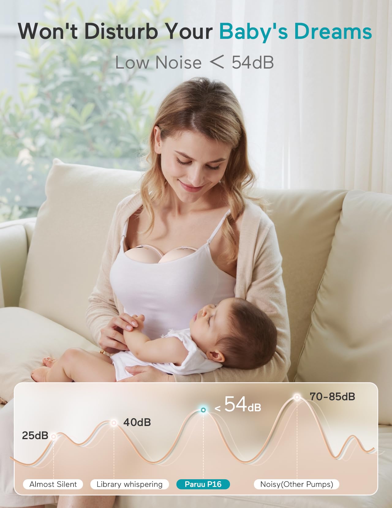 Paruu Extractor de Leche Manos Libres P16 (Paquete de 2 / Nude)
