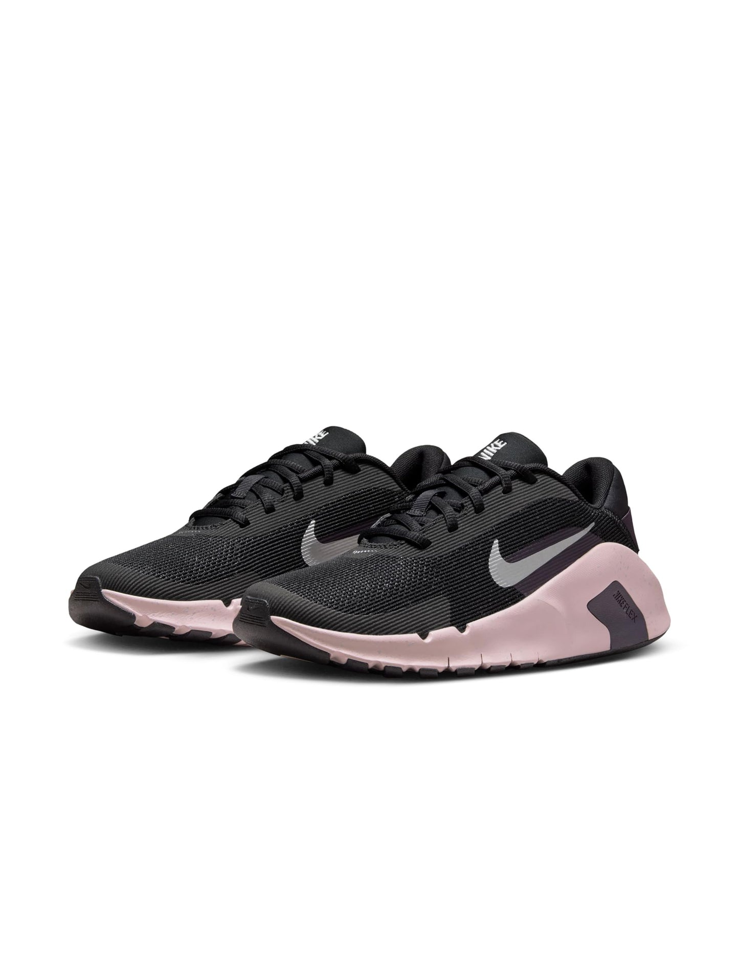 Nike Women's Flex Train Training/Workout Shoes, Black/Metallic Platinum-Silt Red-Cave Purple