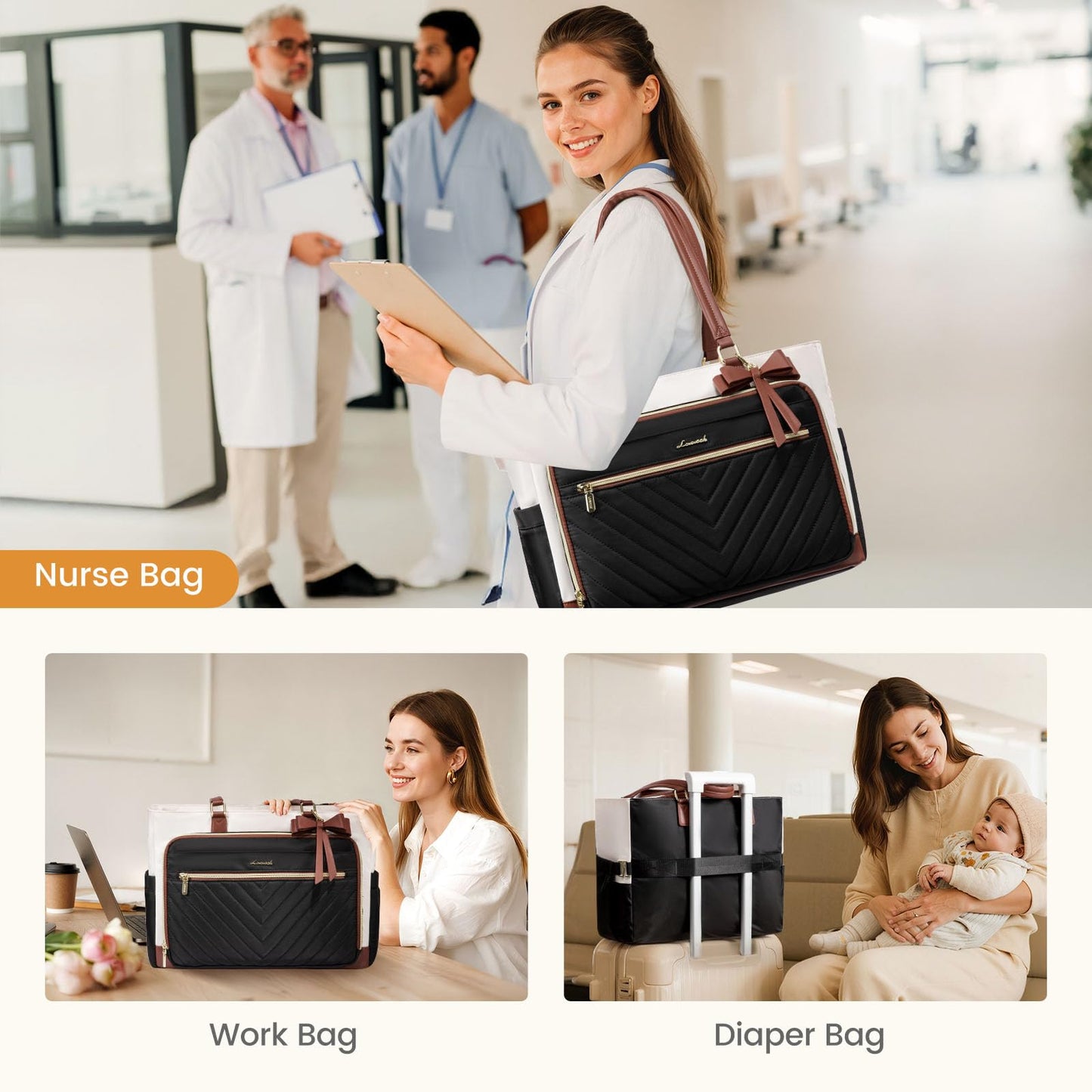 LOVEVOOK Bolso Tote para Maestras y Enfermeras (Laptop)