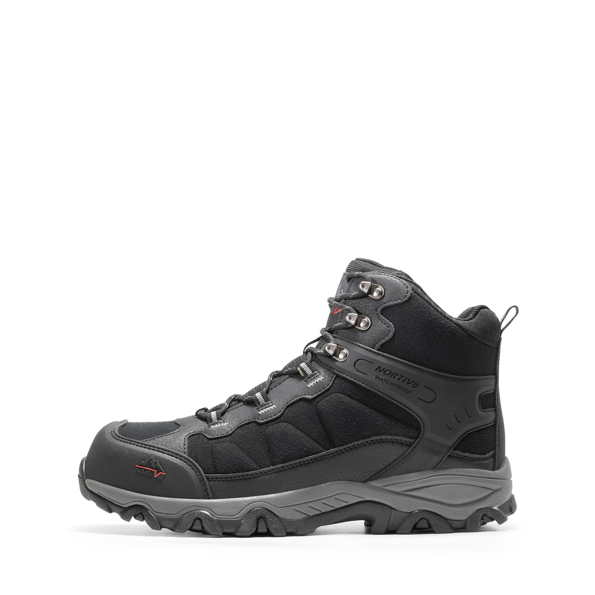 NORTIV 8 Waterproof Steel Toe Boots for Men Slip Resistant Safety Industrial Boots Paladin-Steel, Black, JS19004M-STEEL