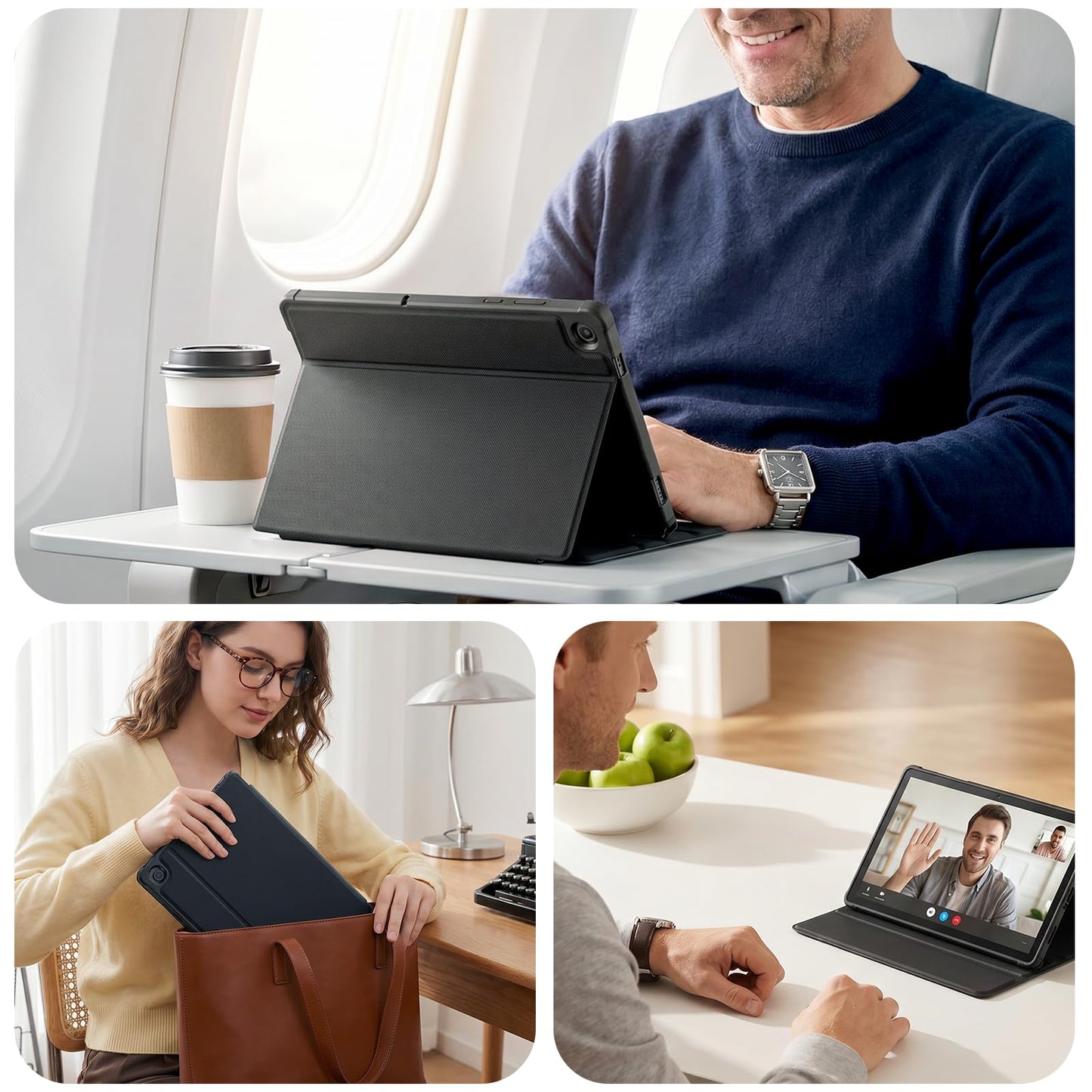 CoBak Funda Folio Stand de Cuero PU para Galaxy Tab A11+ (11")