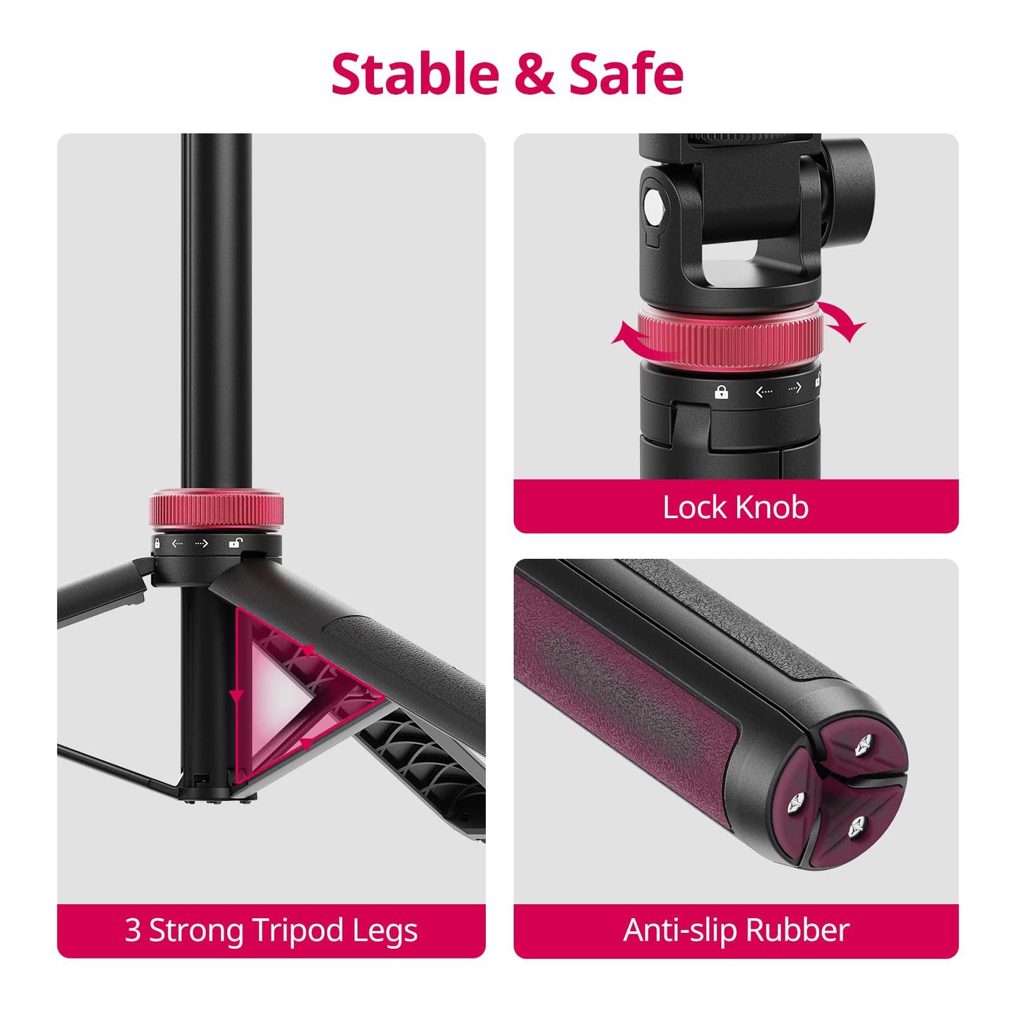 80'' Osmo-Mobile Floor Tripod-Stand Holder for DJI Osmo Mobile 8 SE 7P 7 6 5 4 / Osmo-Pocket 4 3 2 1 / Osmo Action 6 5 pro 4 3 2 1