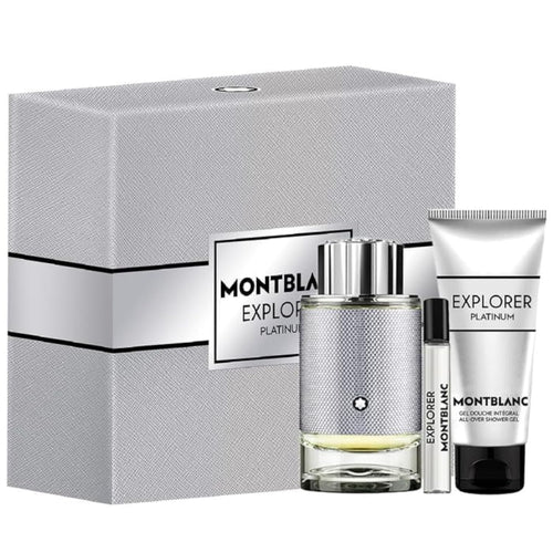 Mont Blanc Set Explorer Platinum para Hombre (3.4 oz, 3.4 oz y 7.5 ml / EDP Spray)