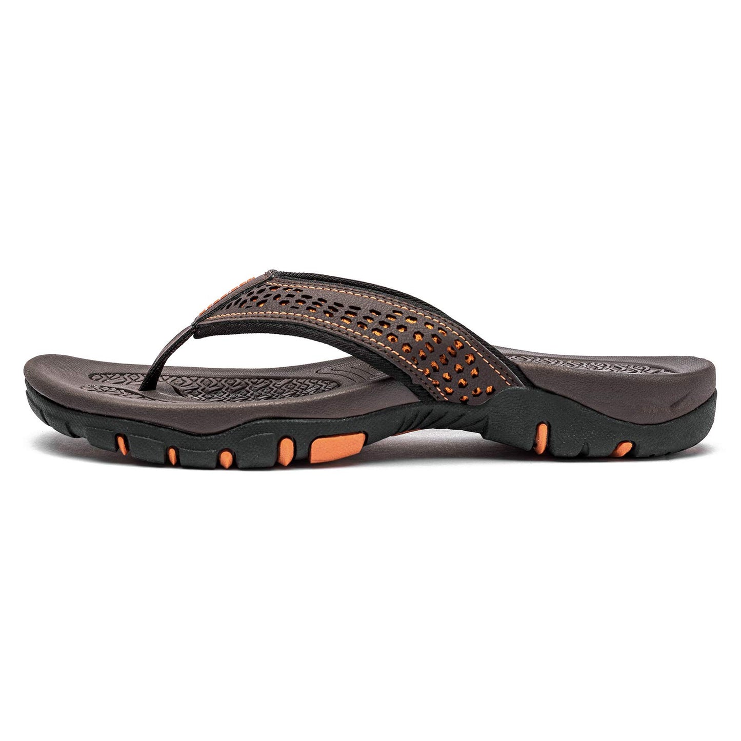 GUBARUN Mens Sport Flip Flops Comfort Casual Thong Sandals Outdoor(Brown 1