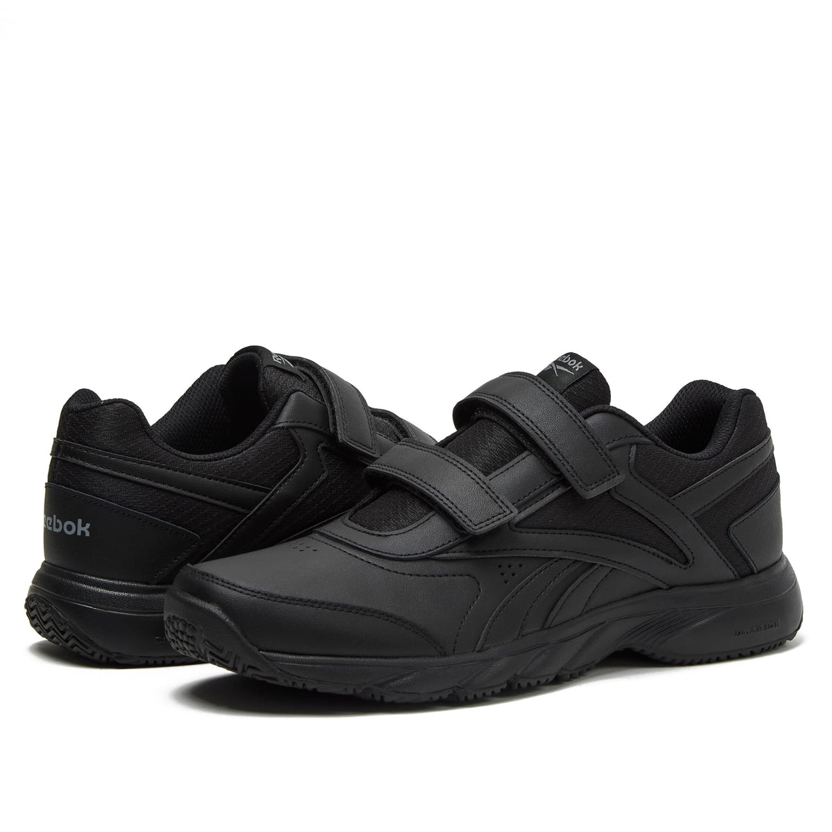 Reebok Work N Cushion 4.0 KC Black Non Slip Work Men Shoes, Hook and Loop Mens Walking Shoes, Black/Cold Grey5/Black
