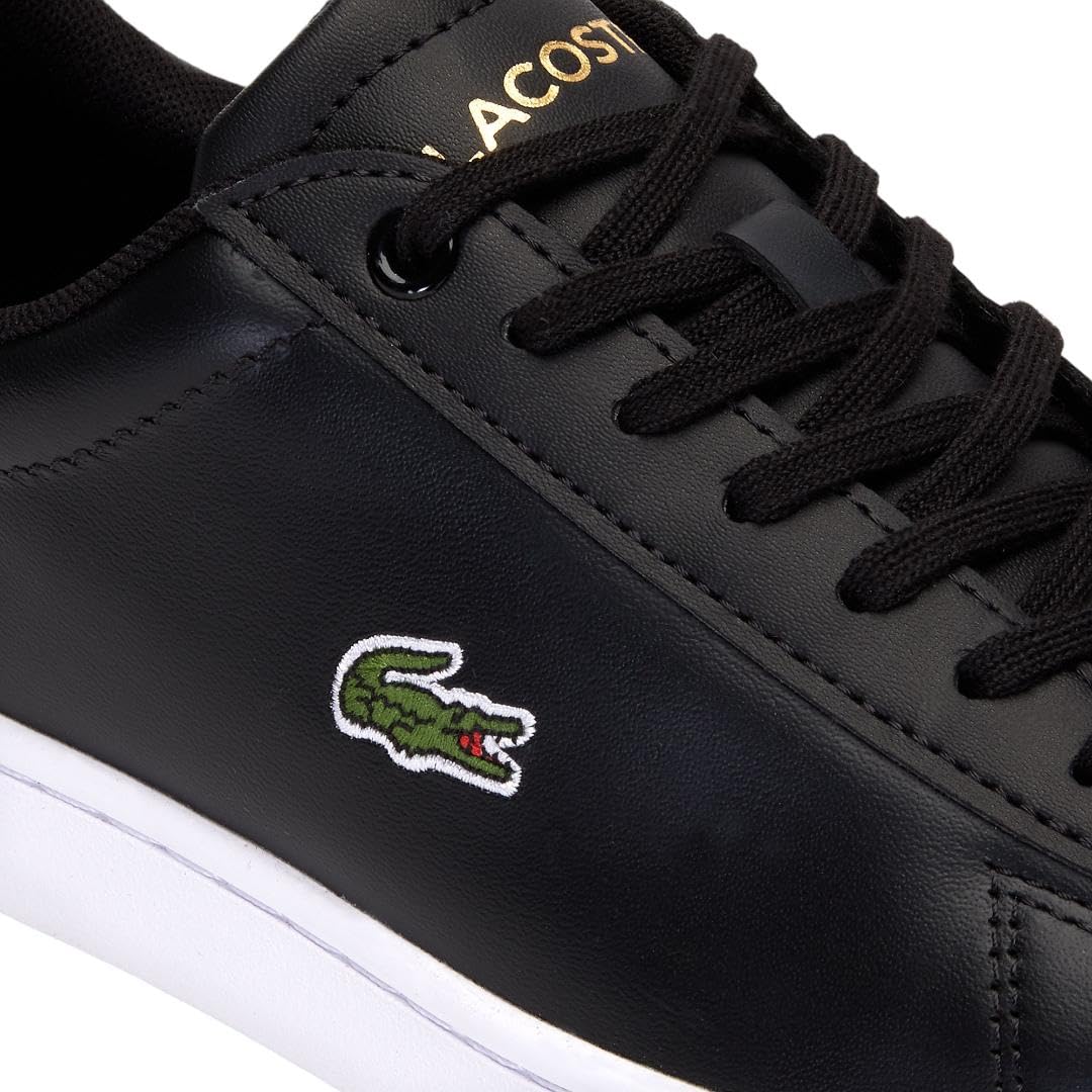 Lacoste Women's Hydez Leather Sneaker, Black/Gold
