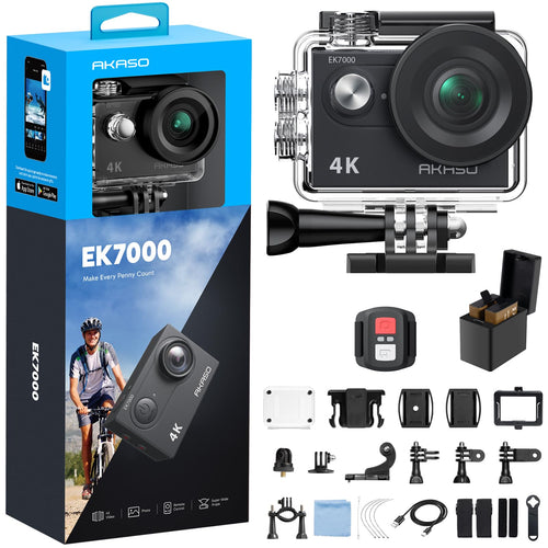 AKASO Cámara de Acción WiFi EK7000 4K30FPS 20MP (Negro)