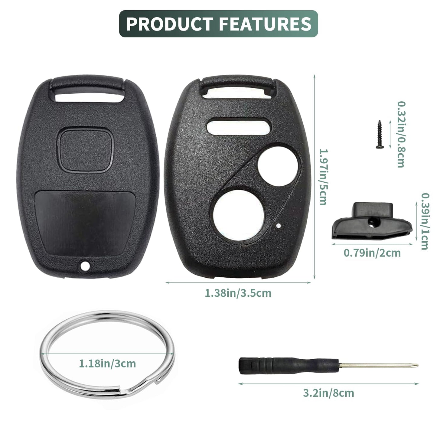 Funda para Llave Honda de Repuesto de 3 Botones (Paquete de 2)