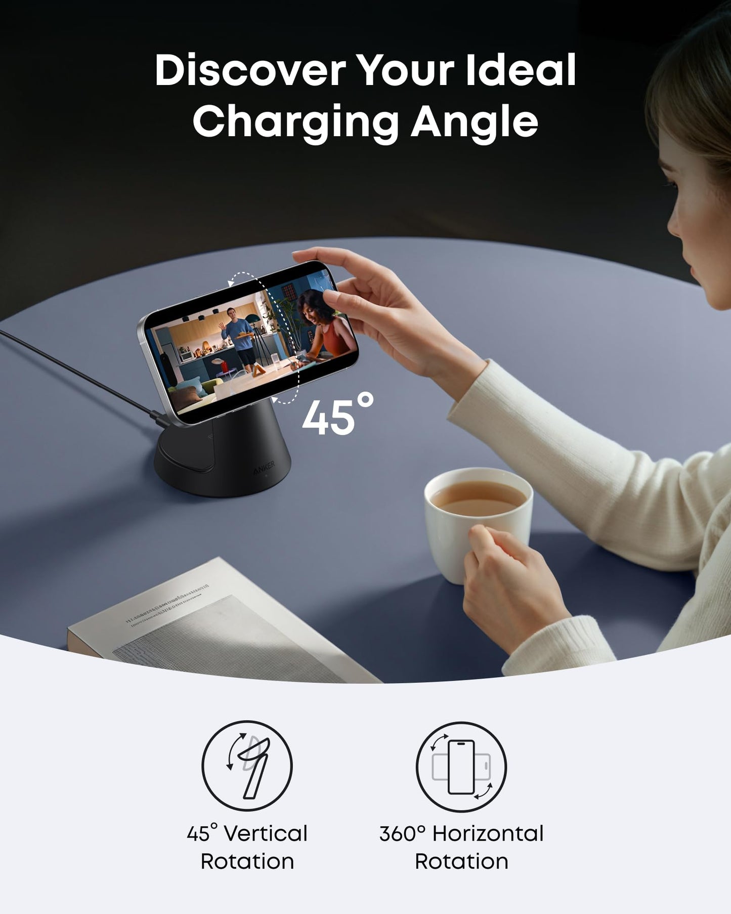 Anker Estación de Carga Inalámbrica MagGo 3 en 1 con MagSafe (15W)