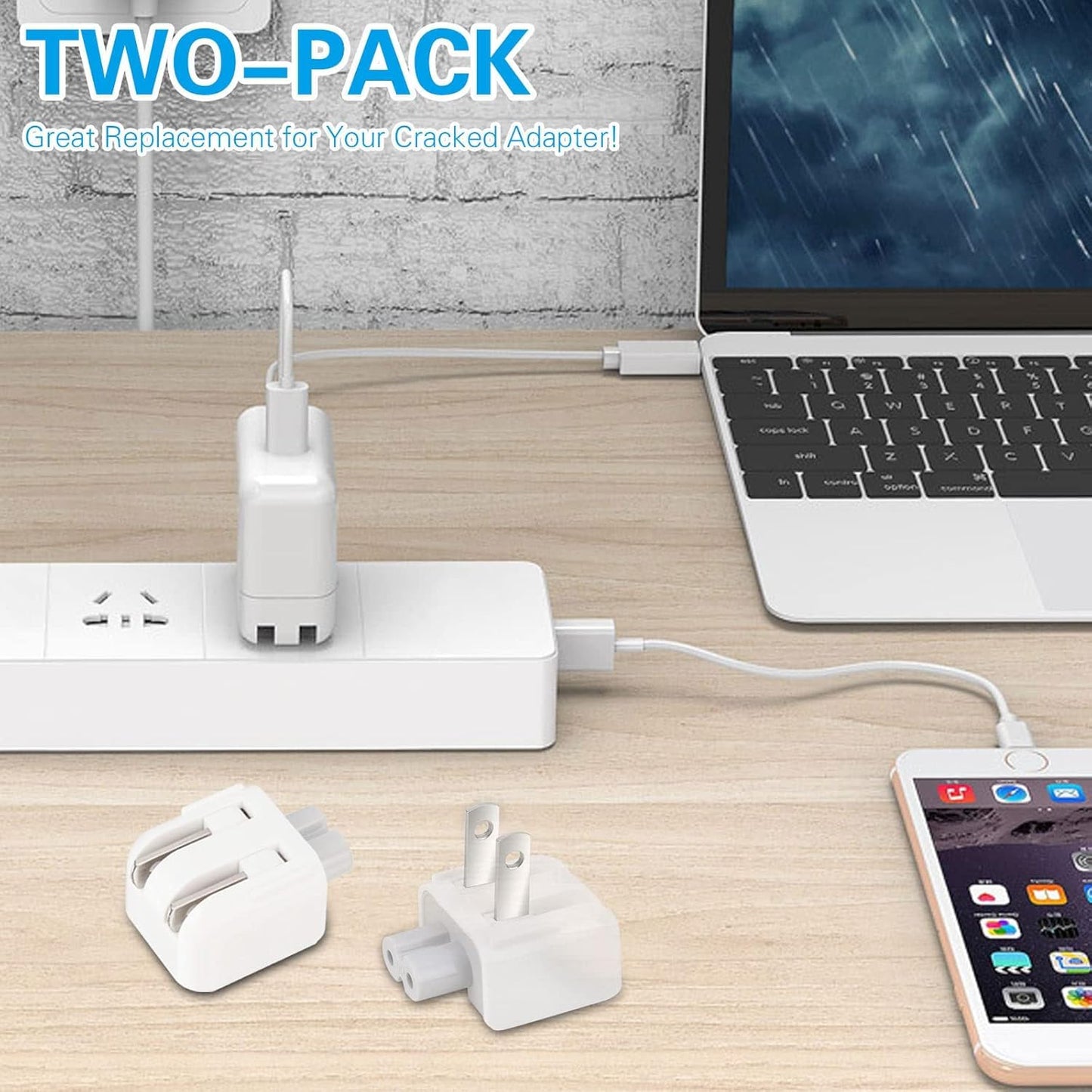 Mandalahuang Adaptador de Enchufe de Pared Mac (Paquete de 2)