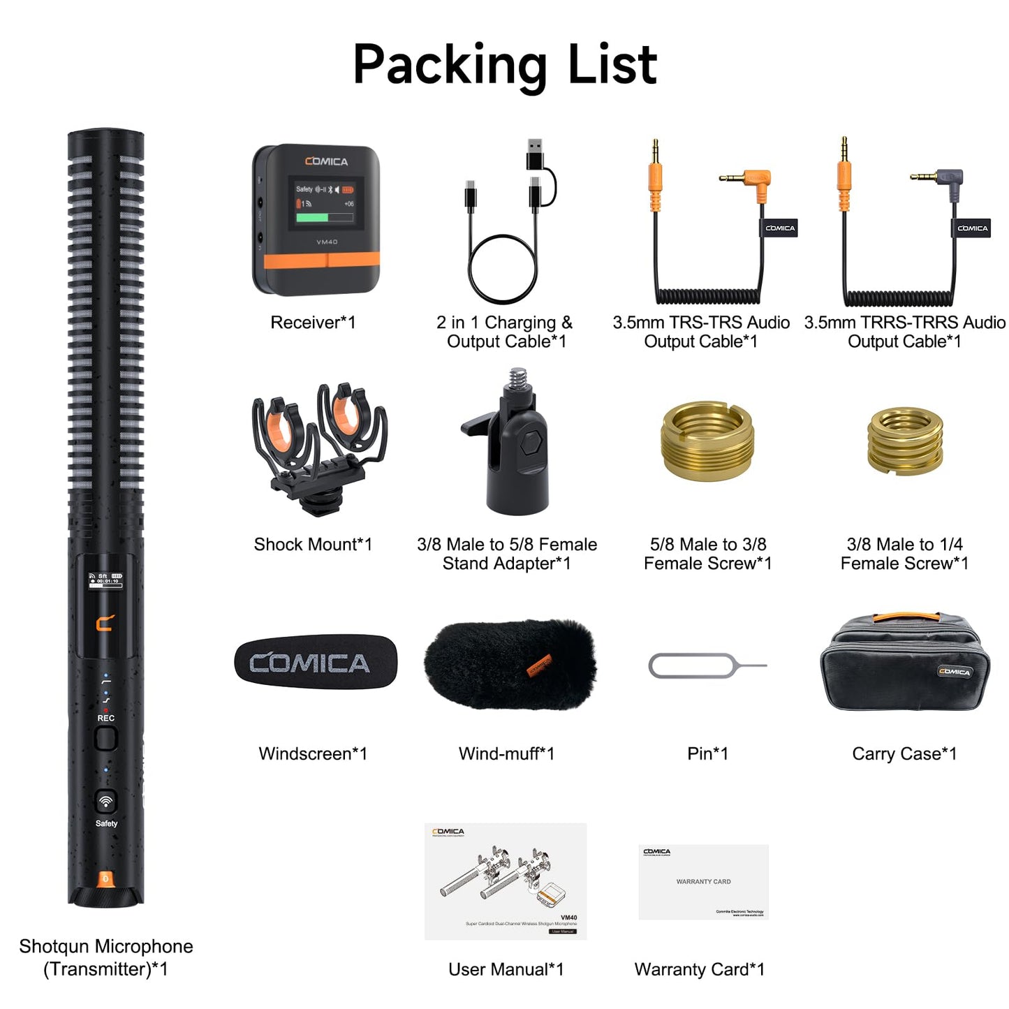 COMICA VM40 Shotgun Microphone – 48kHz/32-bit Float Recording, Wired & Wireless Modes, 32GB Onboard Storage – Compatible with Canon, Nikon, Sony Cameras & Camcorders for YouTube, Interviews & Filming