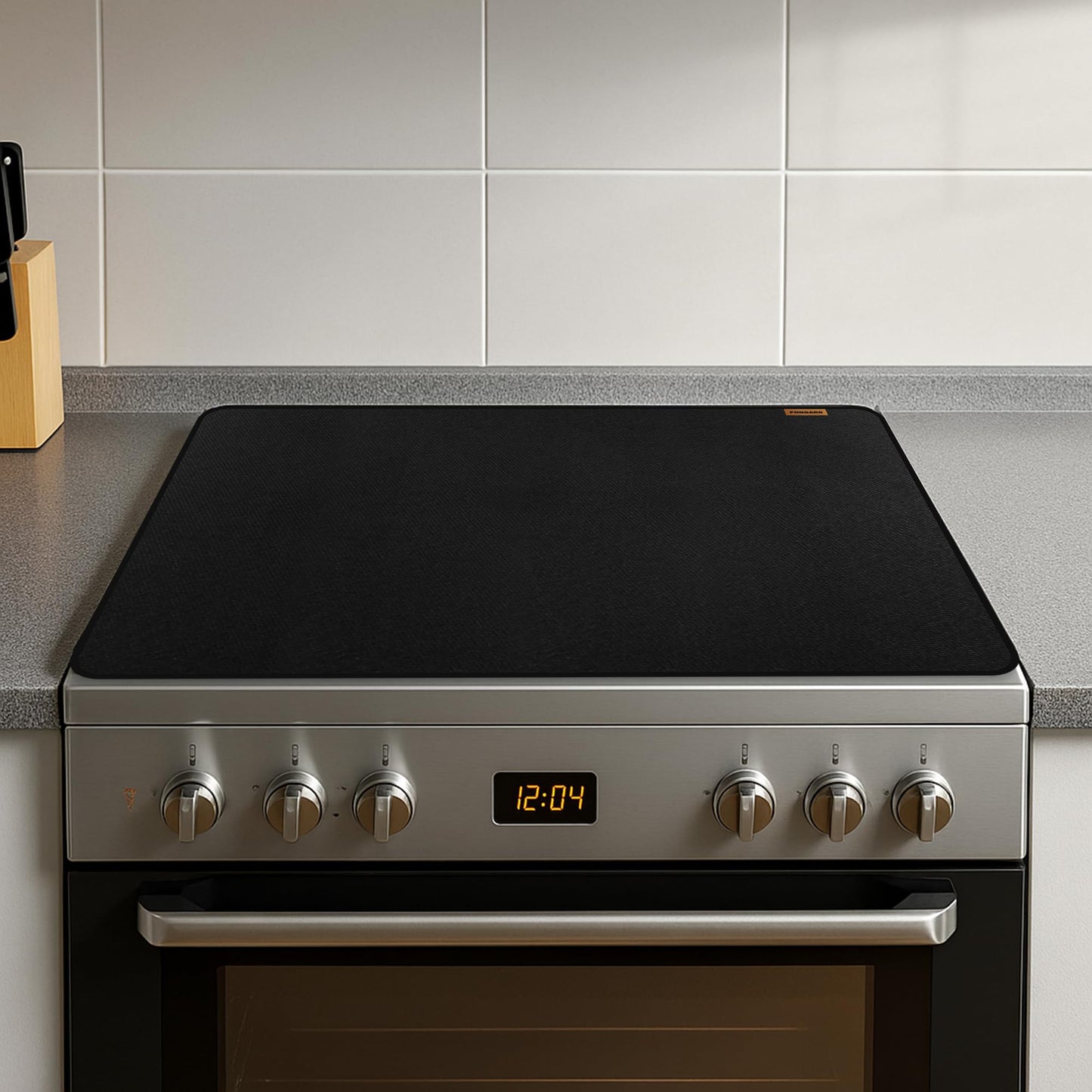 PONGARD Fireproof Stove Top Covers for Electric Stove, Waterproof & Heat Resistant Mat for Glass Top, Stovetop Protector, Anti-Scratch, 30x21 Black