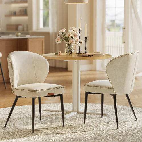 VASAGLE Sillas de Comedor Colección EKHO (Set de 2 / Cream White)