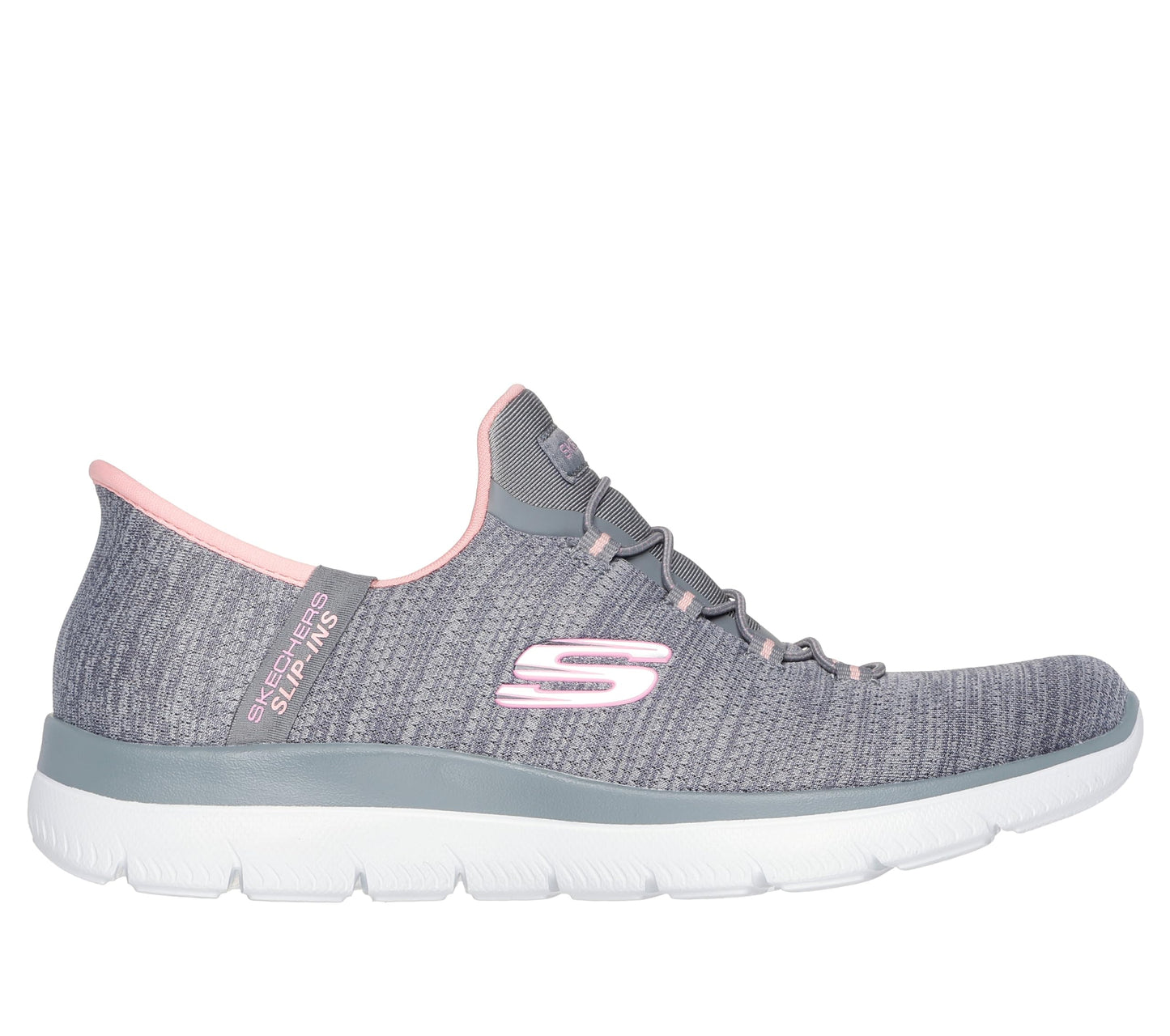 Skechers Women's Summits - Everyday Set Hands Free Slip-ins Sneakers, Gray/Coral