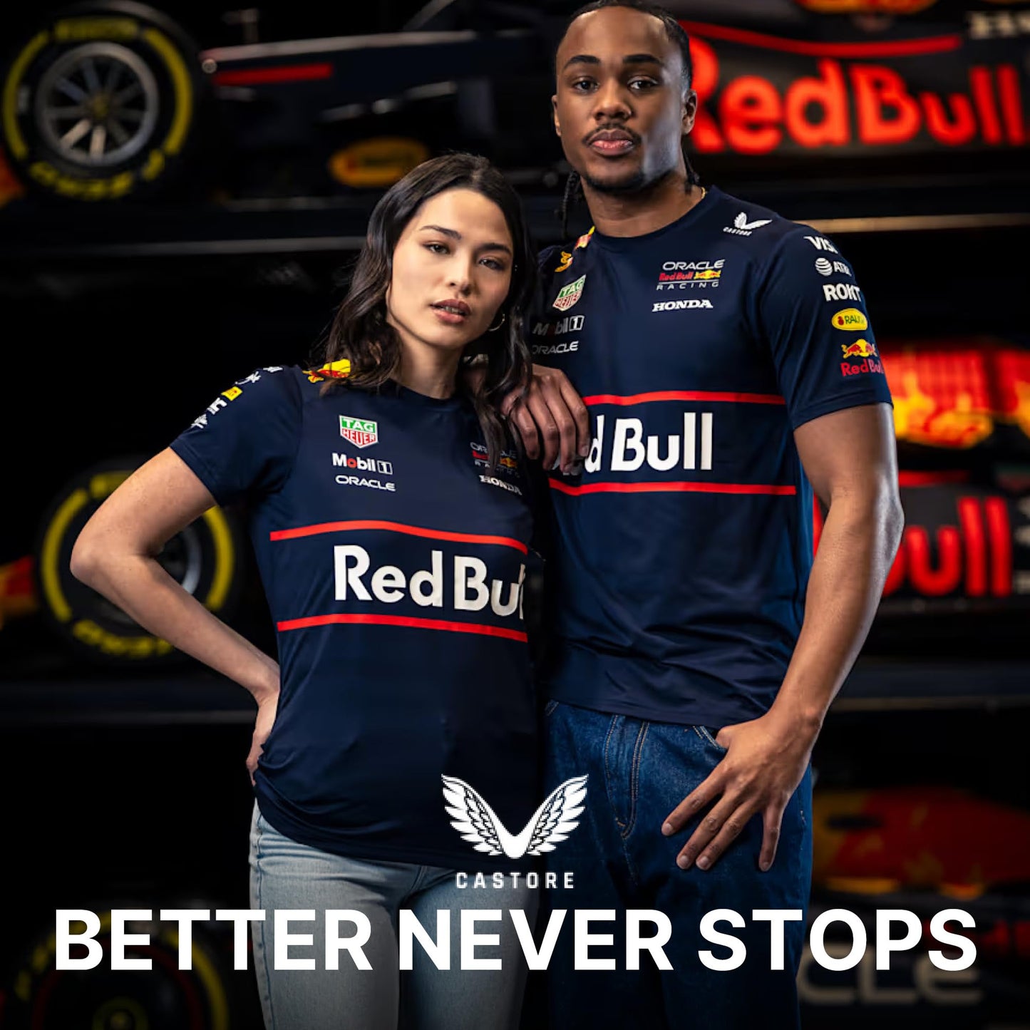 Castore Camiseta para Hombre Red Bull Racing F1 Team (Night Sky Blue)