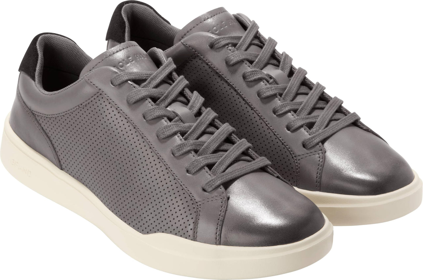 Cole Haan Men's Grand Crosscourt Modern Perf LTT Sneakers, Quiet Shade/Black/Ivory, 8.5-M US