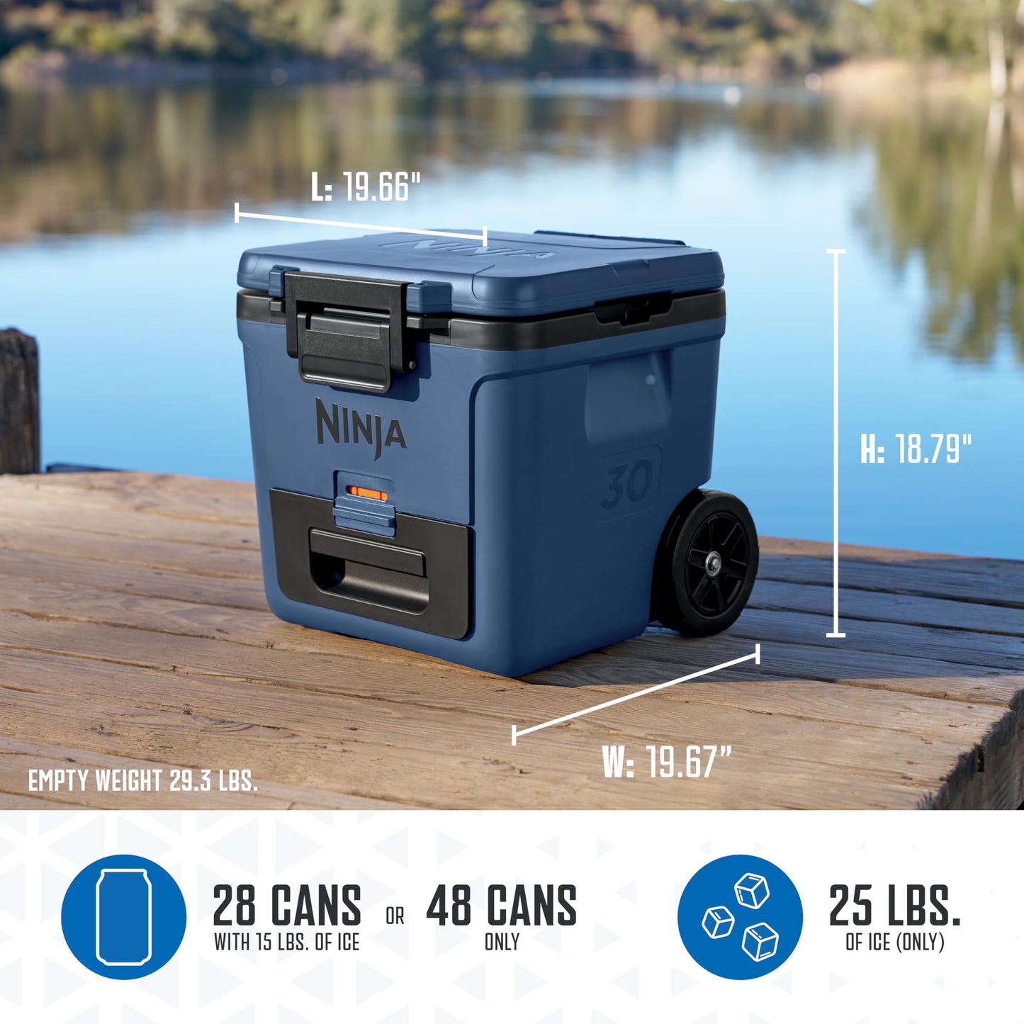 Ninja Hielera FrostVault 30QT con Ruedas (FB230BL / Lakeshore Blue)