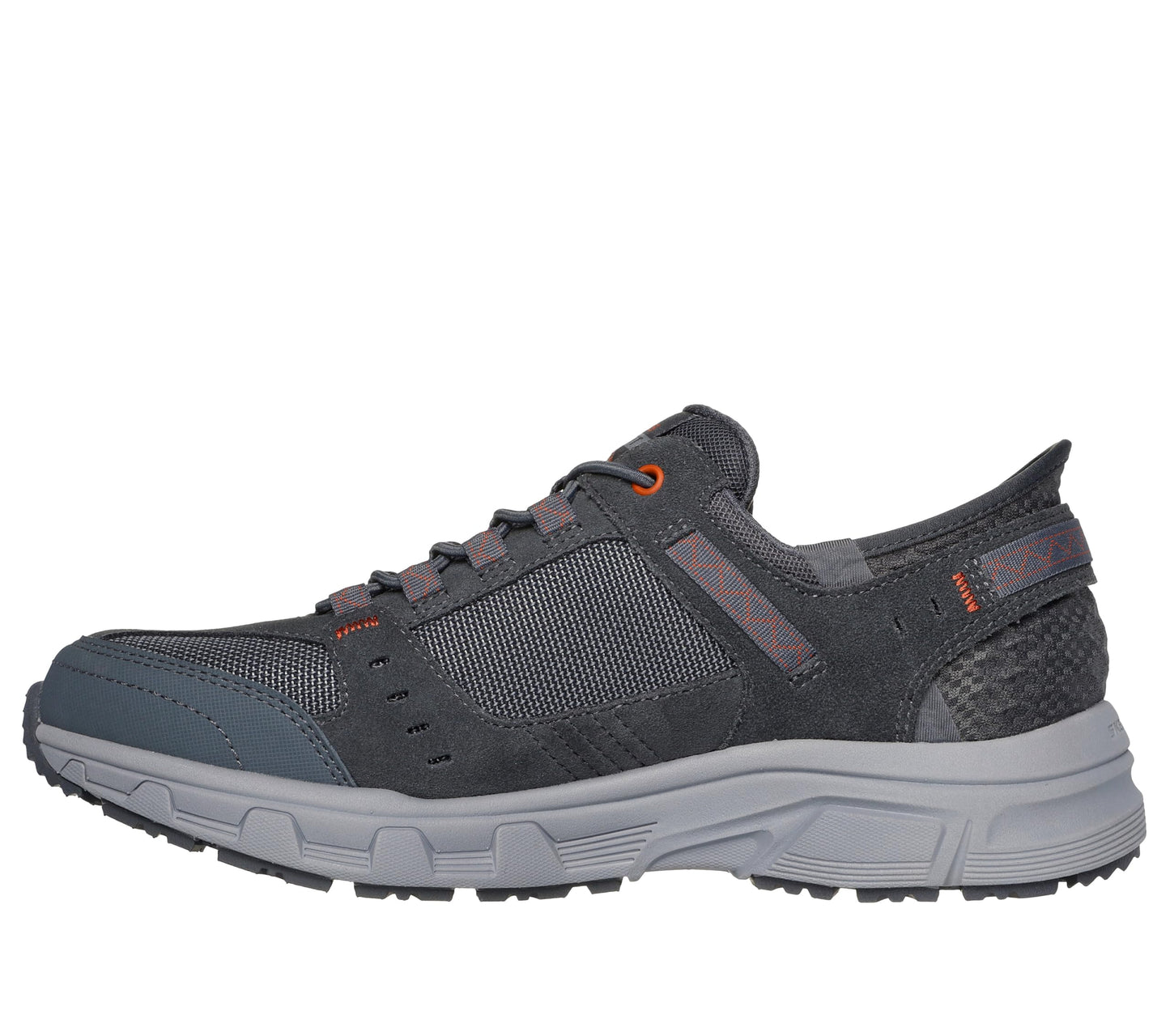Skechers Men's Oak Canyon Consistent Winne Hands Free Slip-in Sneaker, Gray/Orange